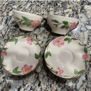 Franciscan Ware "Desert Rose" Teacups and Saucers